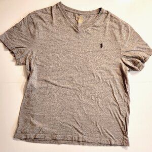 Vintage Polo Ralph Lauren custom slim fit T-Shirt Men's XL Grey Cotton V-Neck